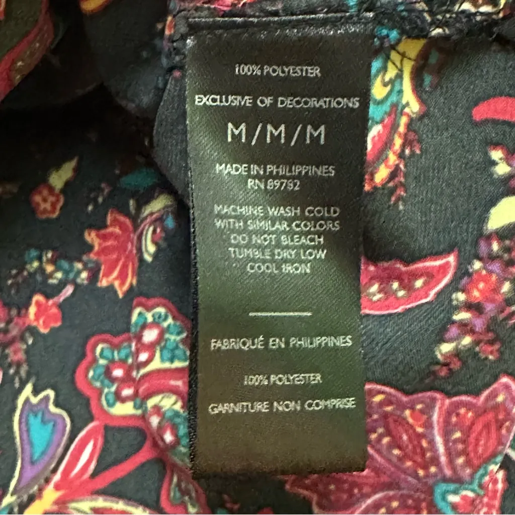 Natori Women’s Multicolor Floral Satin Loungewear pajama set size M Black Size M - Image 11