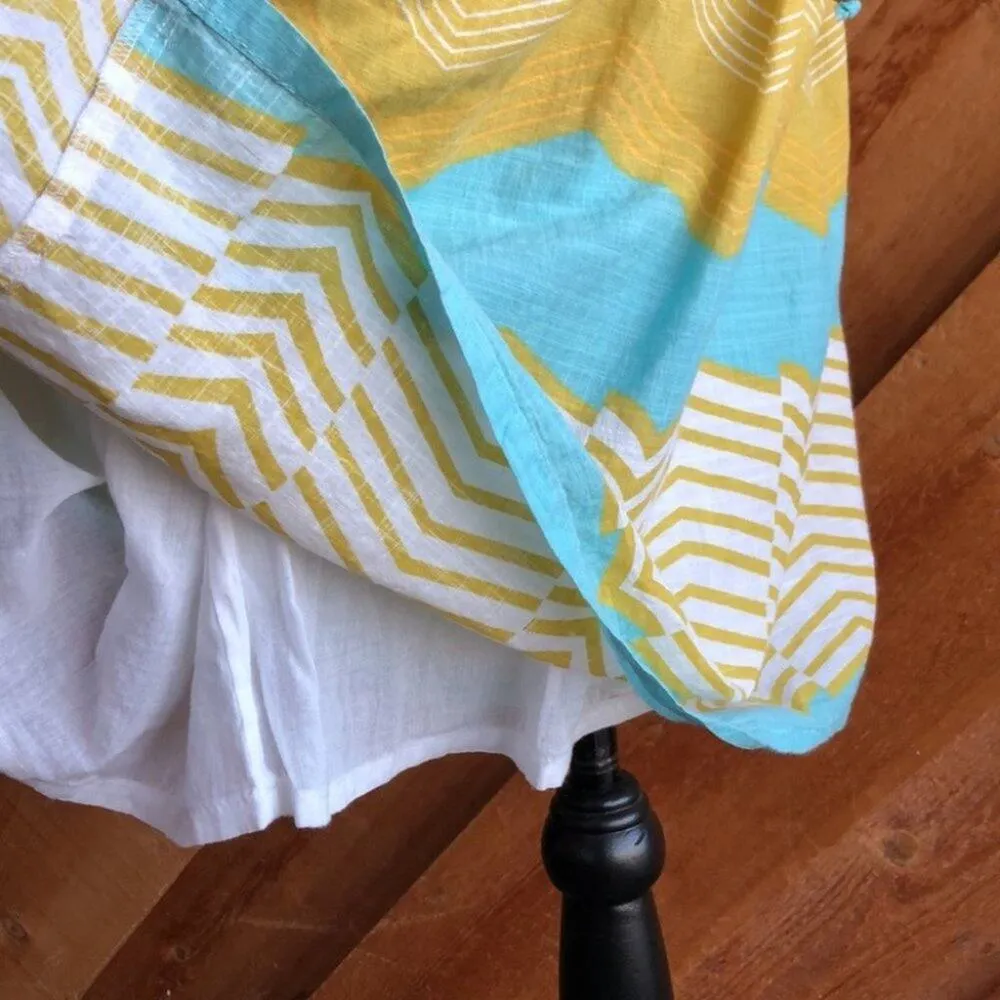 Roxy Teal Blue Yellow Chevron Pattern Skirt Size 9 - Image 5