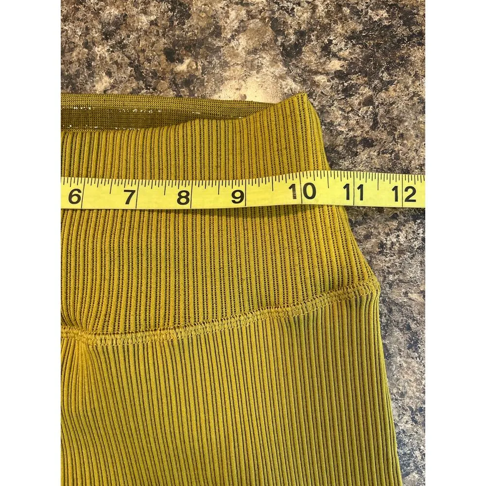 Good American Active Essential Ribbed Leggings Small Olive Green - Image 7