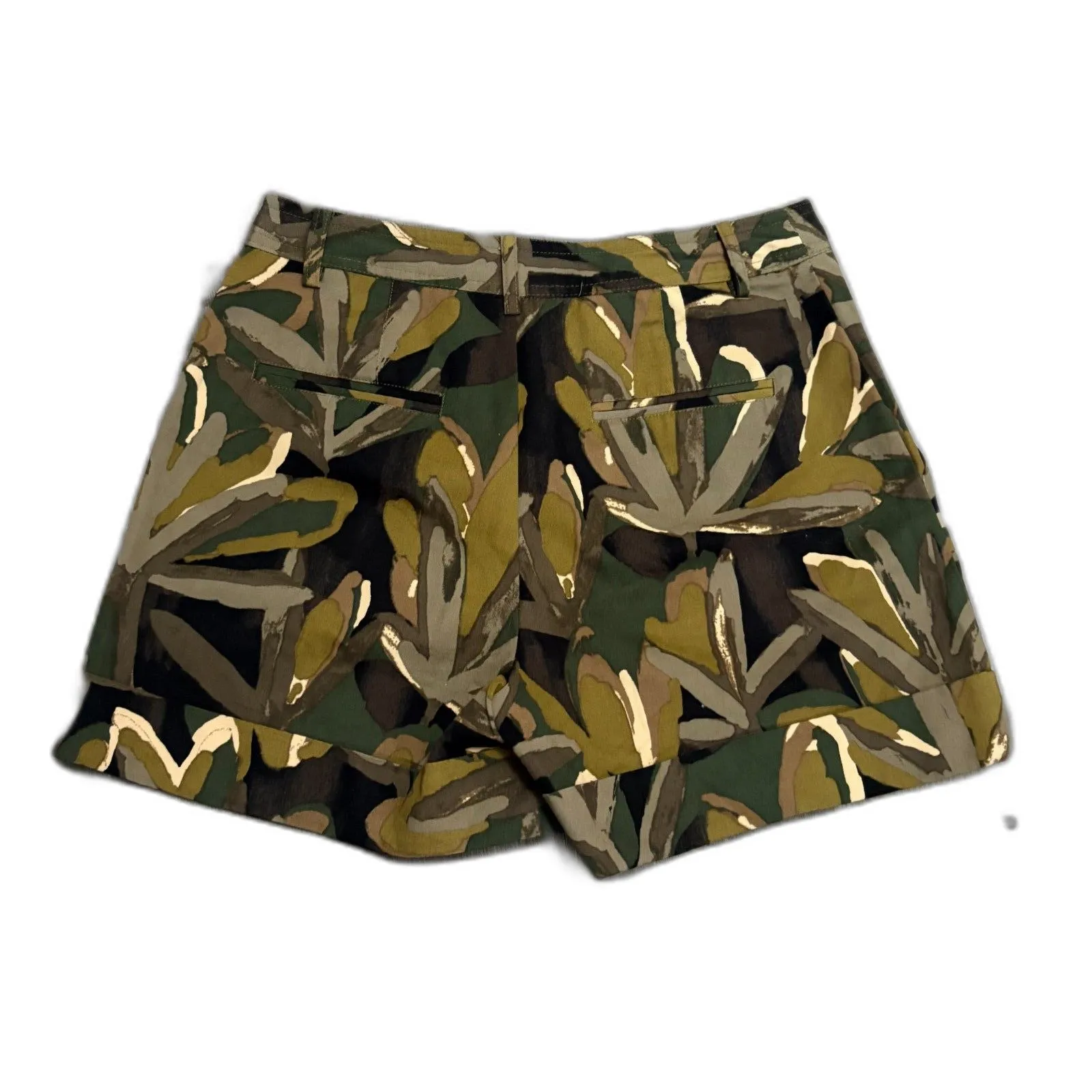 Who What Wear Camo Print‎ Utility Shorts High Rise 100% Cotton Green Tan Size 2 - Image 2