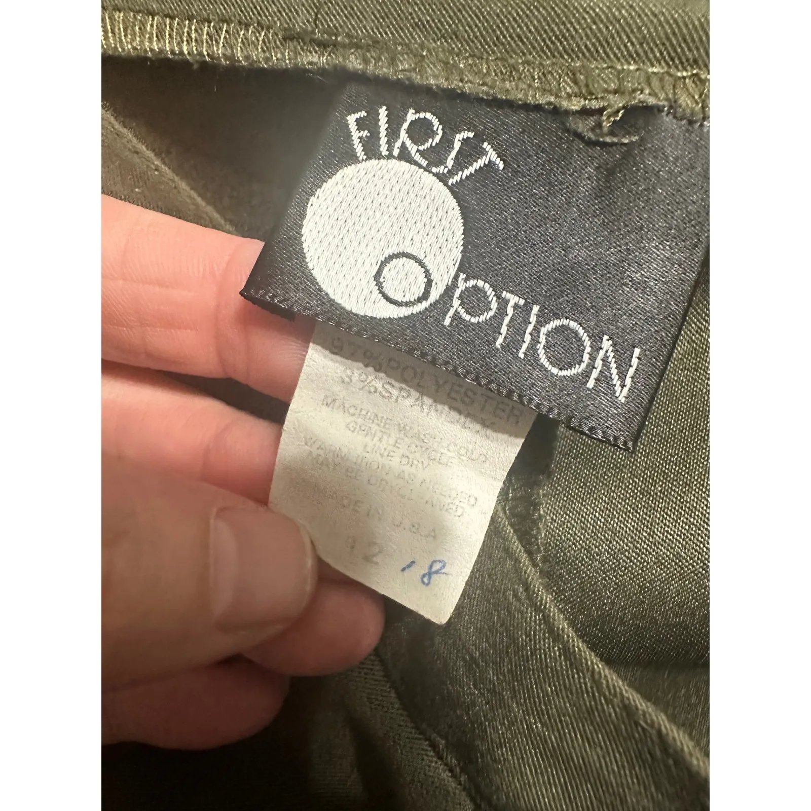 First Option‎ Women Vintage Olive Green High Waist Trousers Pants Size 12 - Image 5