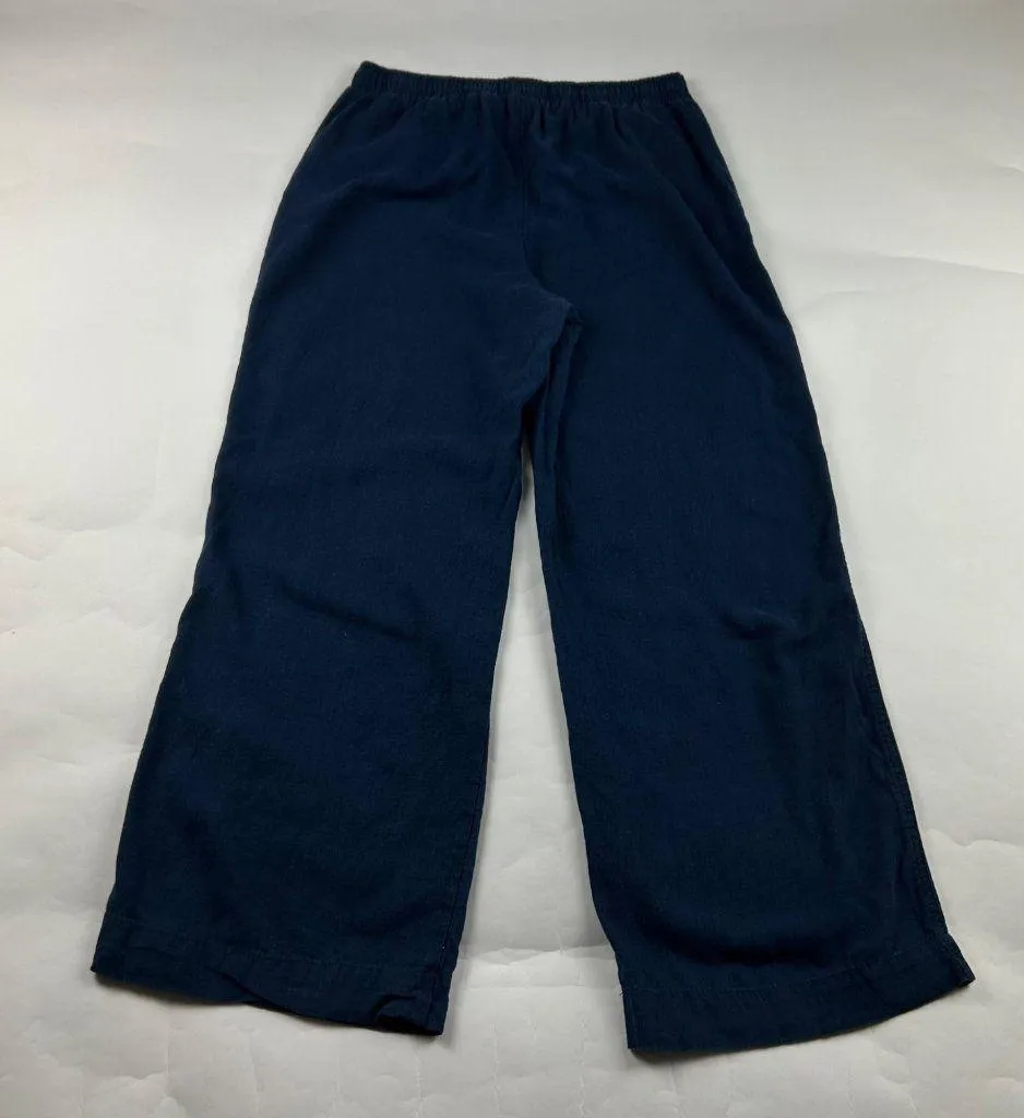 Briggs New York Washed Navy Linen Blend Wide Leg Lounge Pant L - Image 6