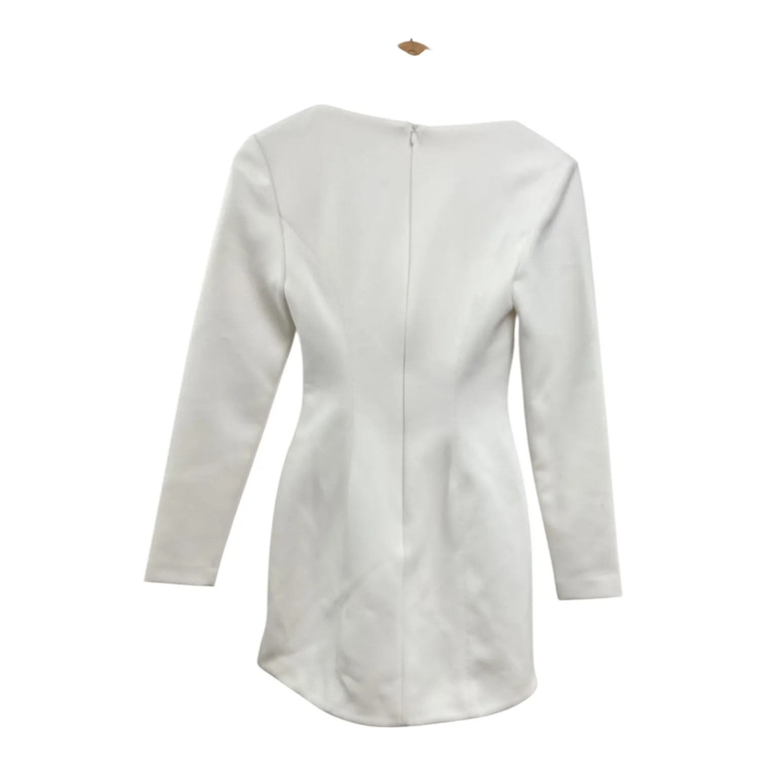 MISHA White Long Sleeve Cutout Square Neck Mini Dress Size US 2 - Image 4
