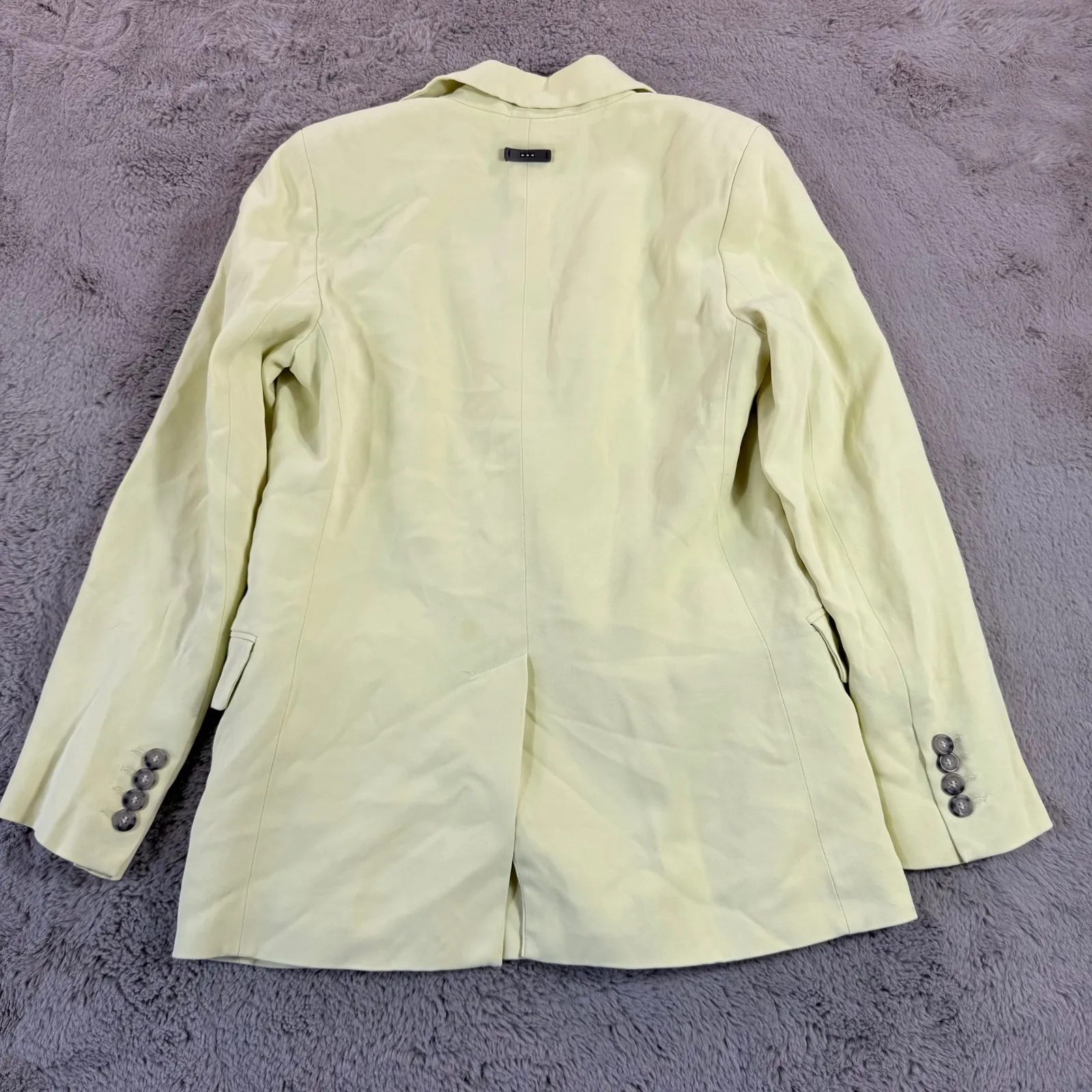 PESERICO Italy Blazer 40 Double Breasted‎ Pastel Yellow Jacket Career Academia Size 00 - Image 10
