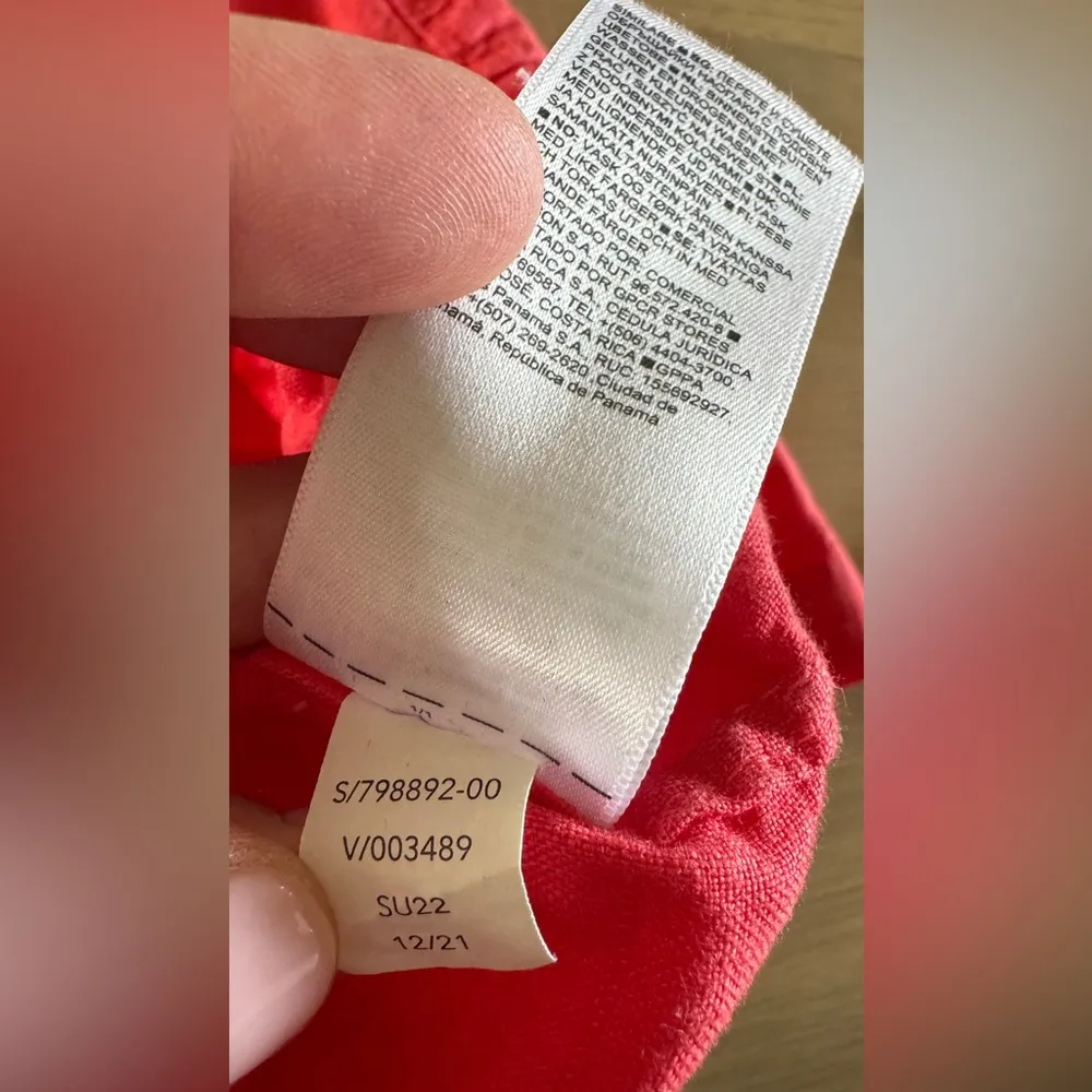 Athleta Playa Linen Passionfruit Coral wrap front Top Size large - Image 11