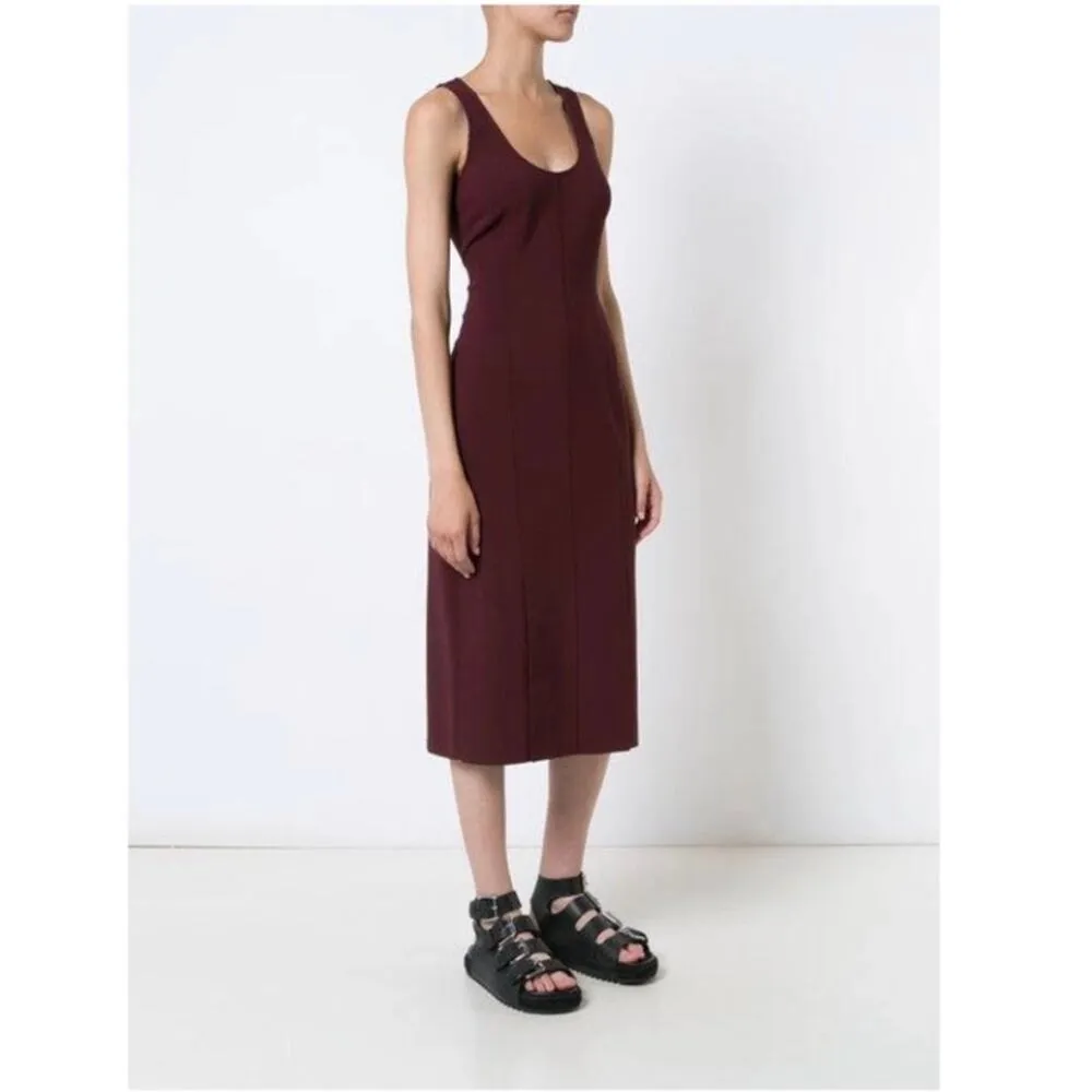 NEW Elizabeth and James Mireille Scoop Neck Sleeveless Ponte Burg Midi Dress 4 - Image 3
