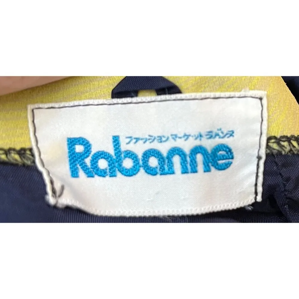 VTG 60’s Rabanne XS 0 2 Maxi Dress MCM Yellow Blue Floral Hostess Regency 70’s - Image 9