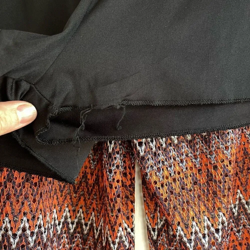 ZARA Trafaluc Zig Zag Chevron Open Knit Wide Leg Pants - Small - Image 7