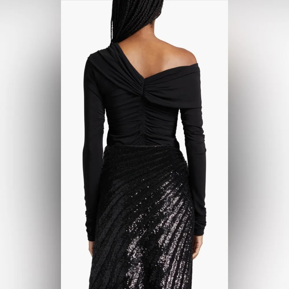 A.L.C. Marie Ruched Asymmetric One-Shoulder Top, black, Medium, $350 - Image 4