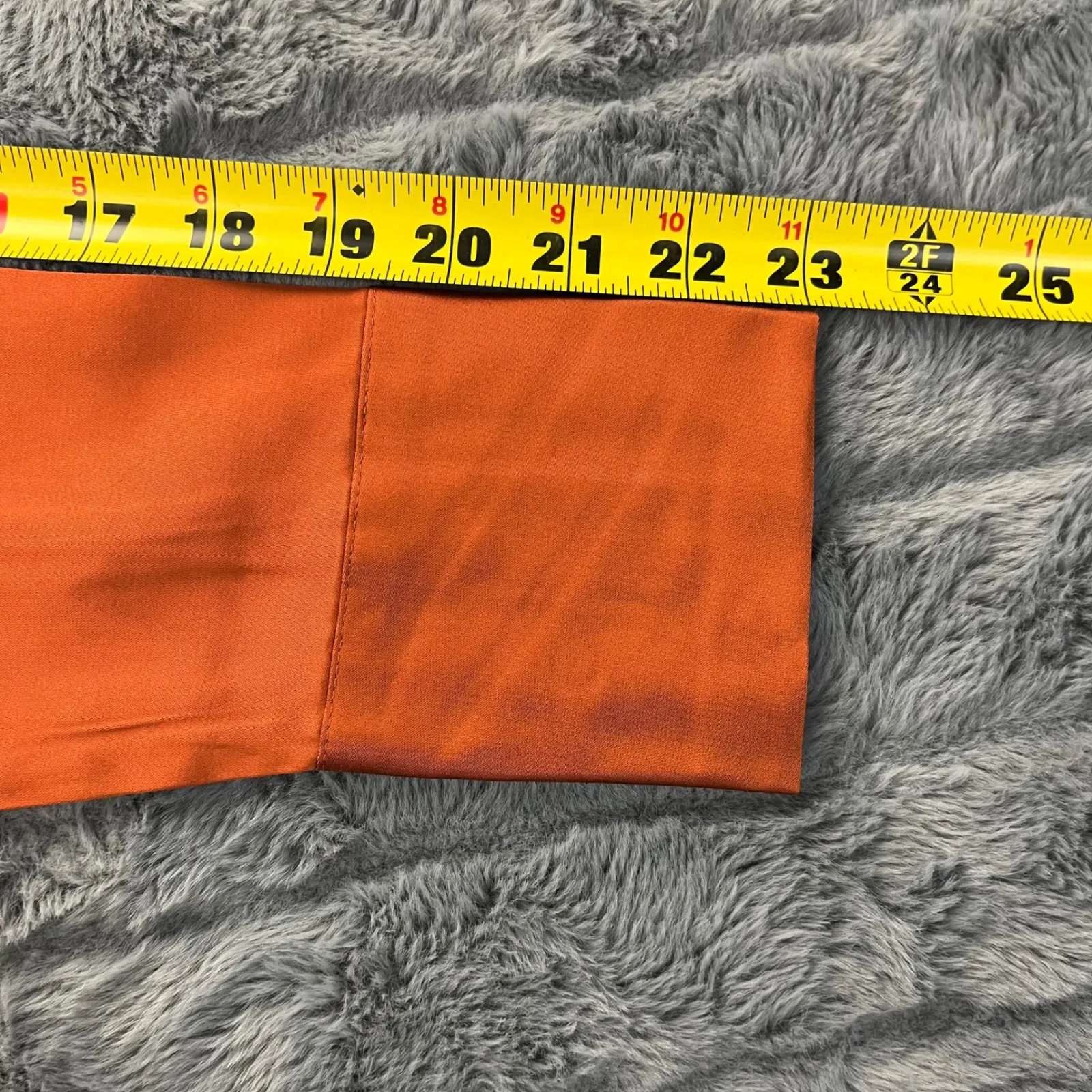 NWT Abercrombie and Fitch‎ Shirt Women's Orange Satin XS Button Up Solid - Image 7