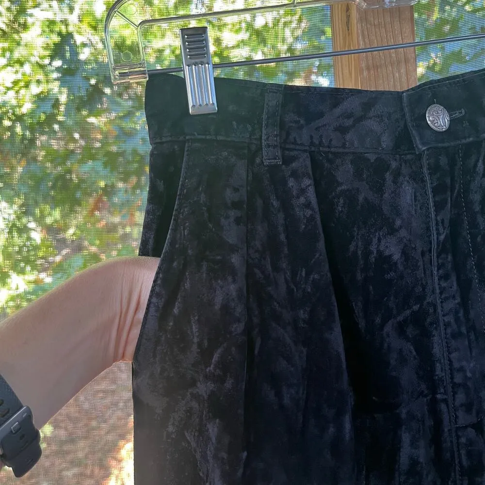 Gotcha Covered Vintage Black Crushed Velvet Maxi Skirt Size 6 - Image 3