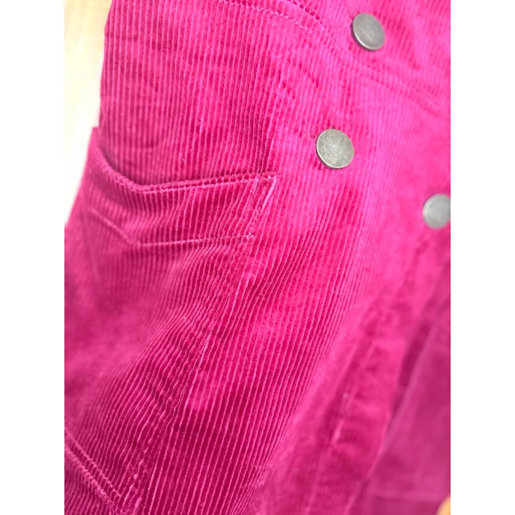 Free People Burgundy Corduroy Pinafore Overall Dress Size 12 Boho - Image 7