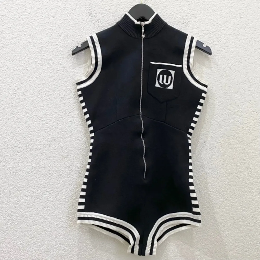 ZOEY. W Los Angeles Black & White Knit Bodysuit Romper Size S - Image 5