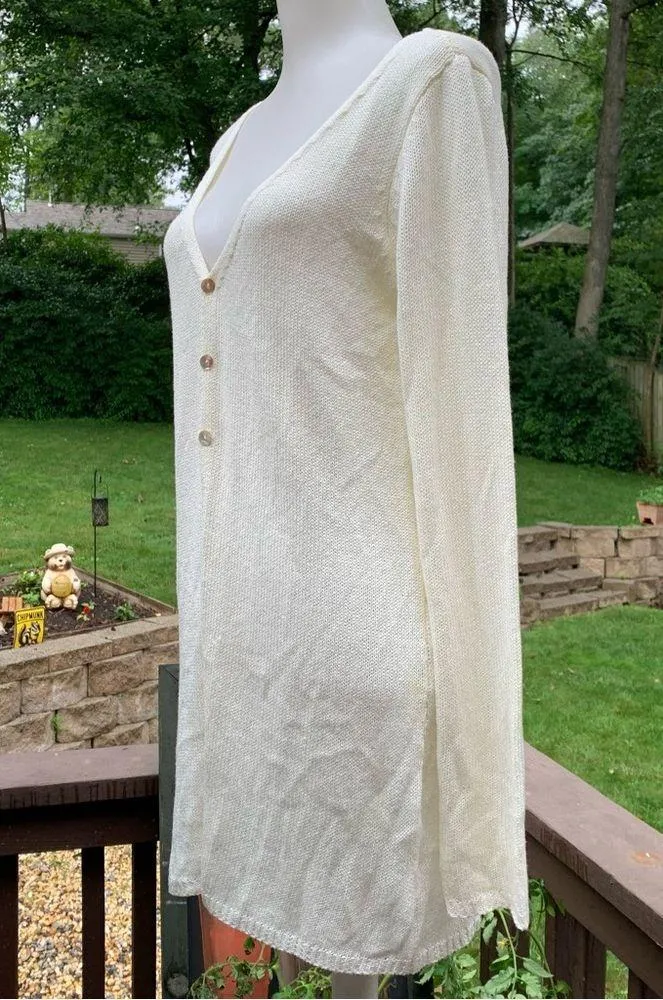 Lovers and + FRIENDS women's S Small sweater ivory Delicate cardigan Revolve - Image 3