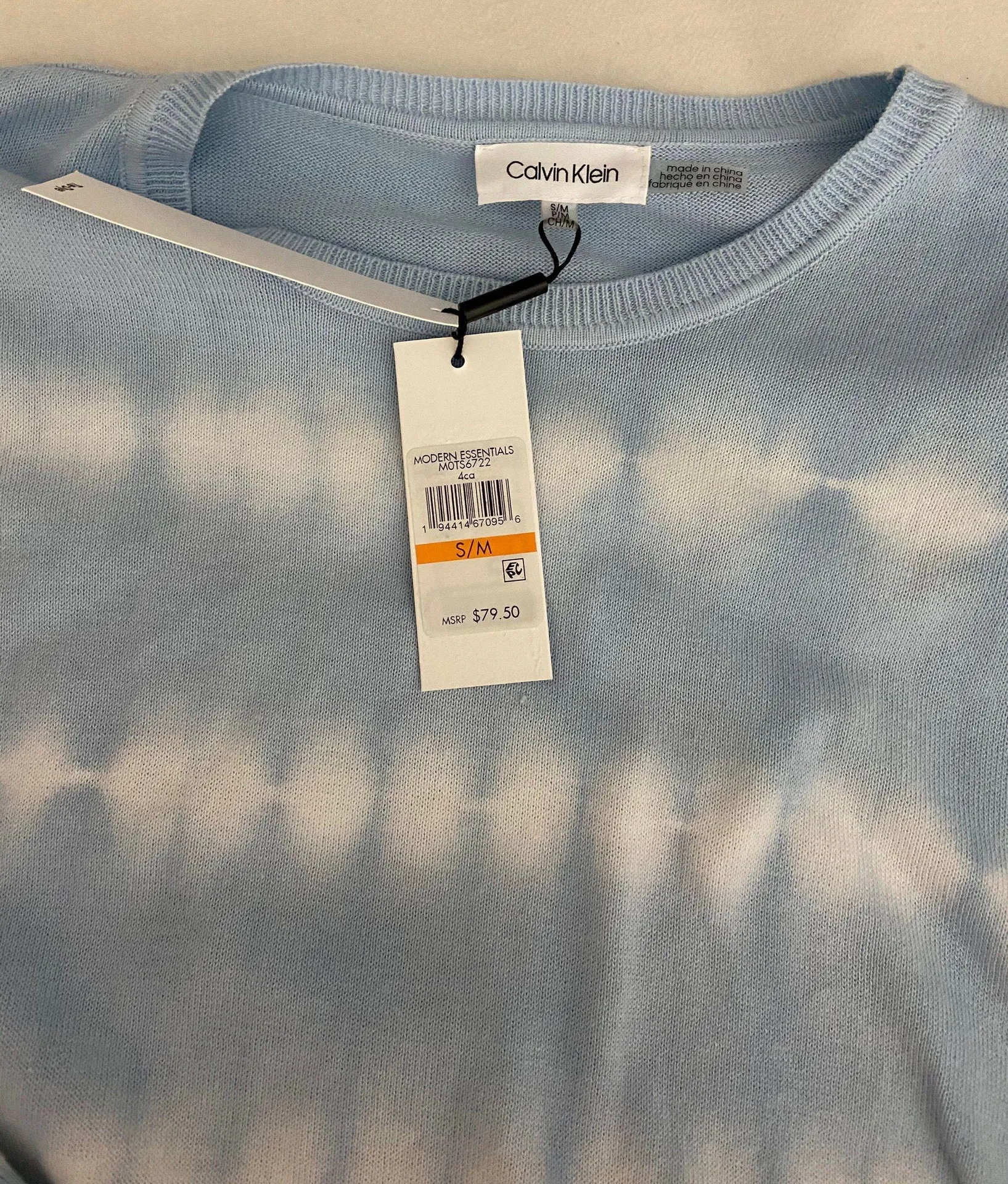 Blue Tie Dye Crew Neck  - Image 7