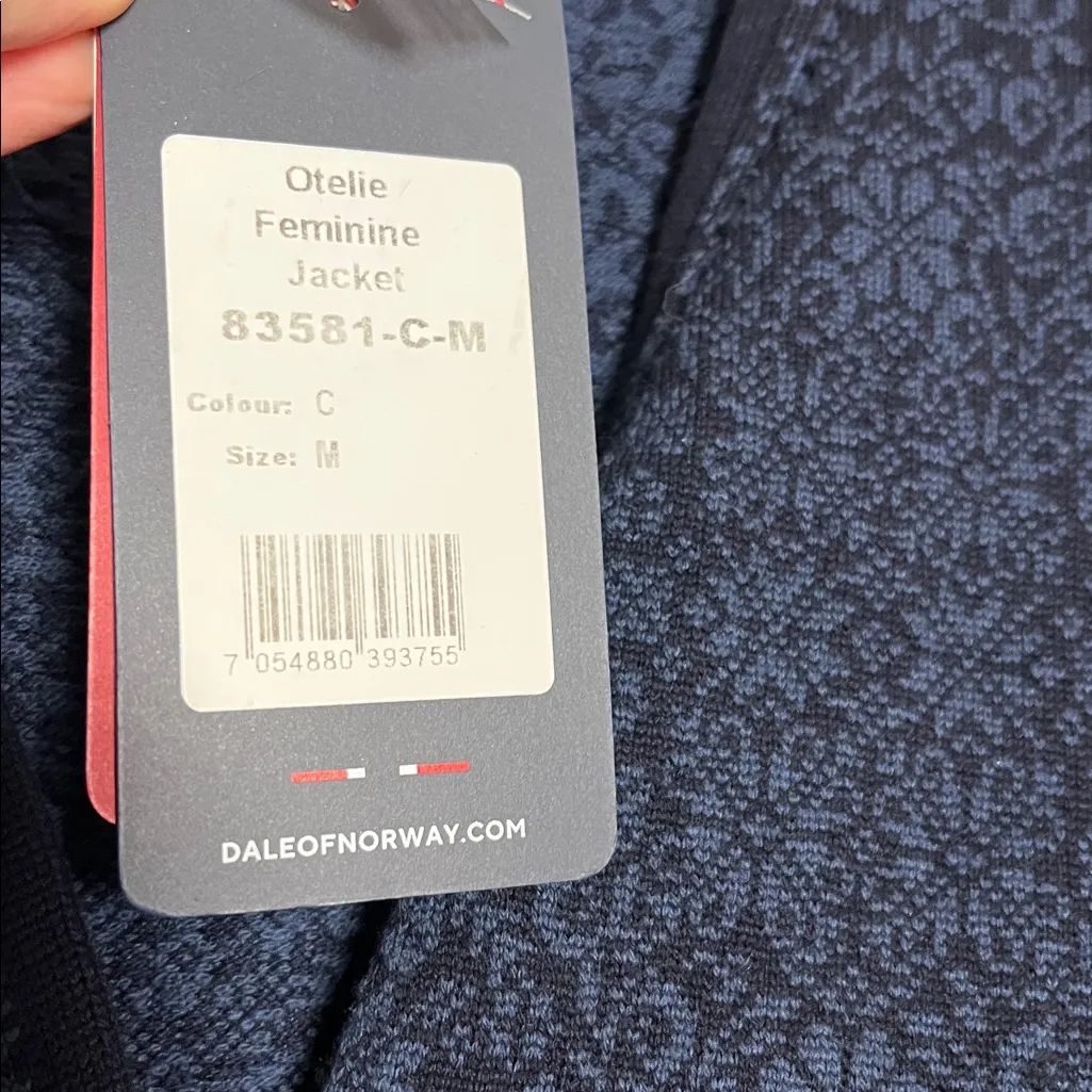 NWT Dale of Norway Otelie Feminine Navy Marine Night Blue Wool Cardigan Jacket M Size M - Image 6