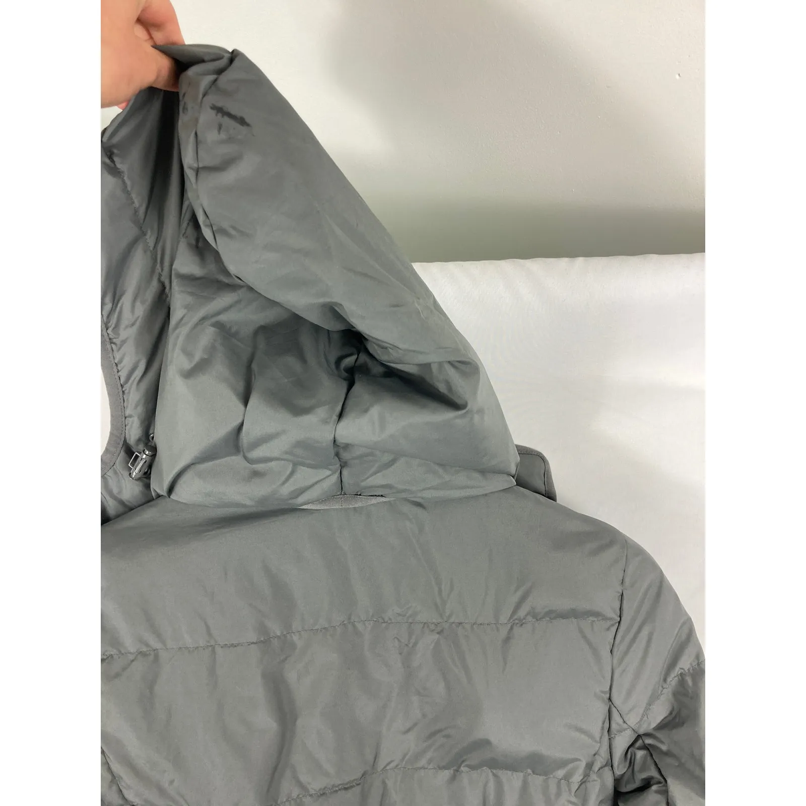 J Crew Grey Down Puffer Coat Size XS - Image 4