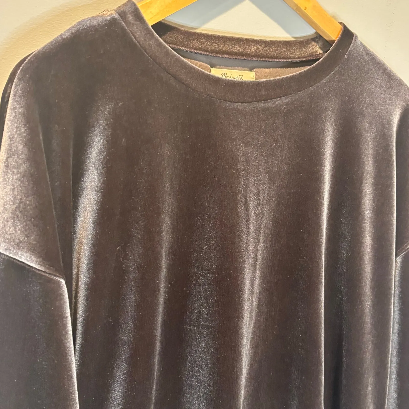 Madewell Velvet Balloon Sleeve Sweatshirt - size Medium - Image 3