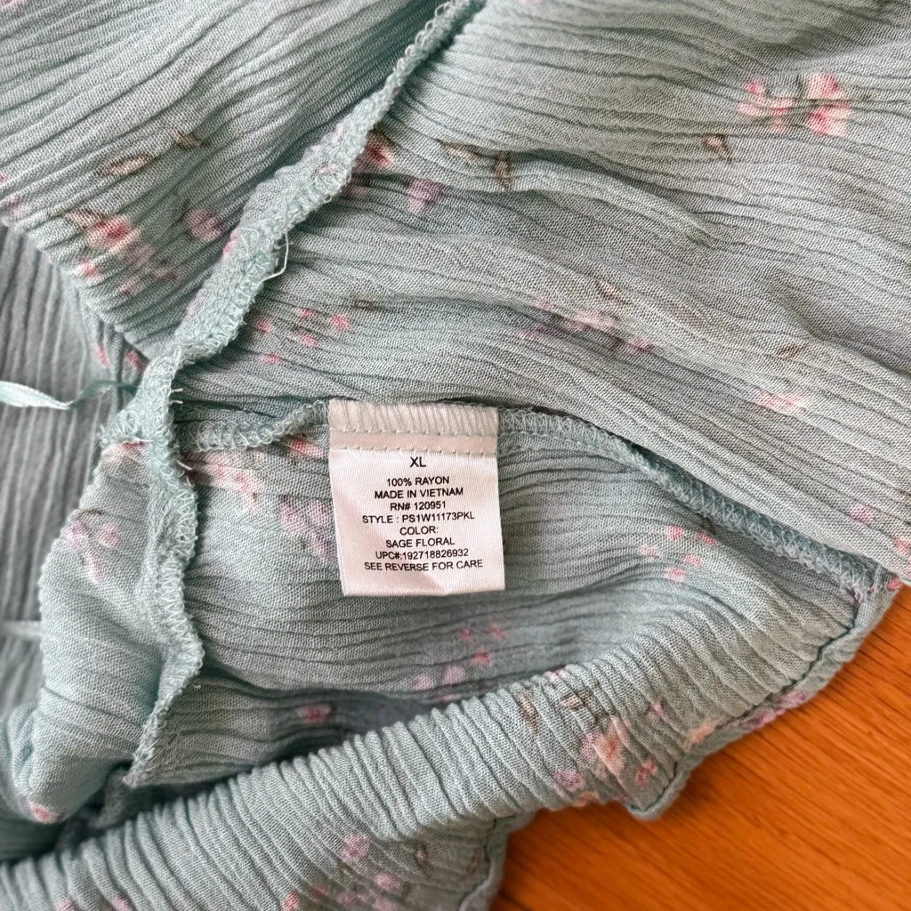 Pink Republic Floral Mint Green Women's Sleeveless Tank Top Adjustable Strap XL - Image 6