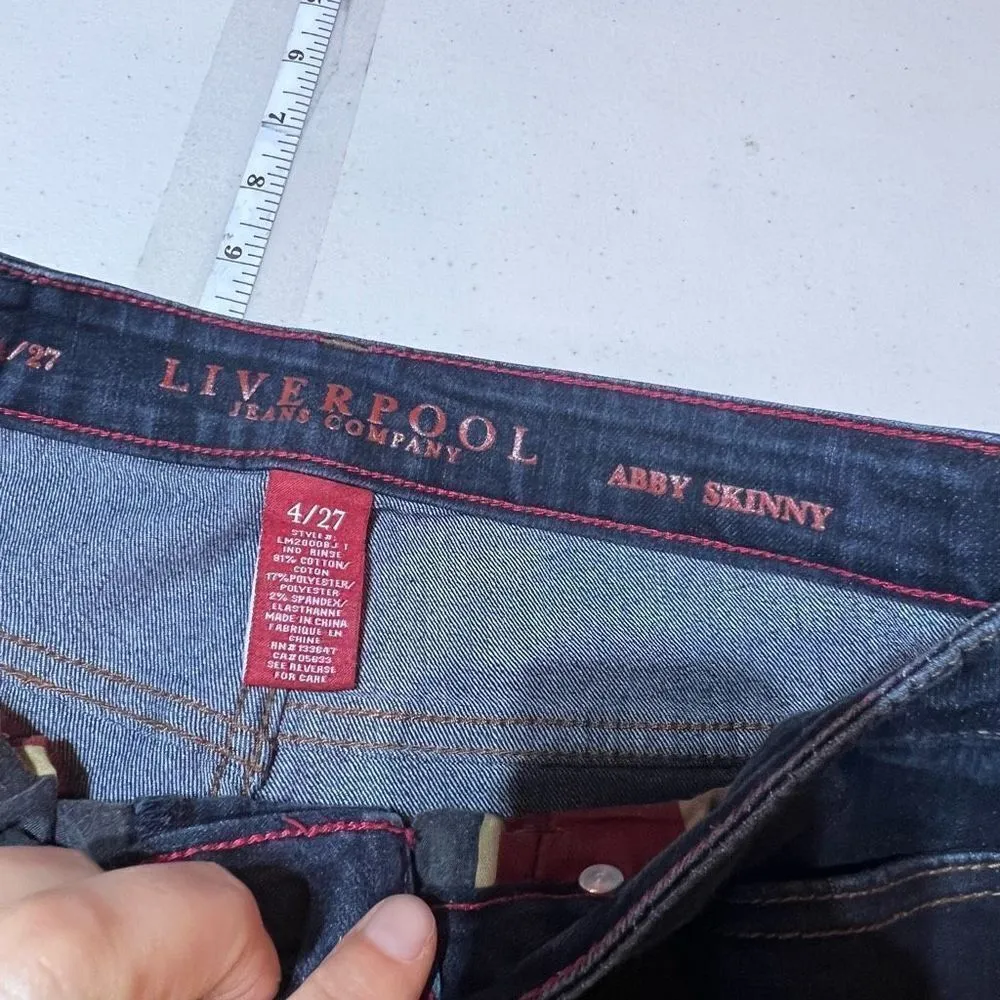 Liverpool Women's Mid Rise Abby Skinny Jeans Silky Soft Denim in Freeman Sz 4/27 - Image 7