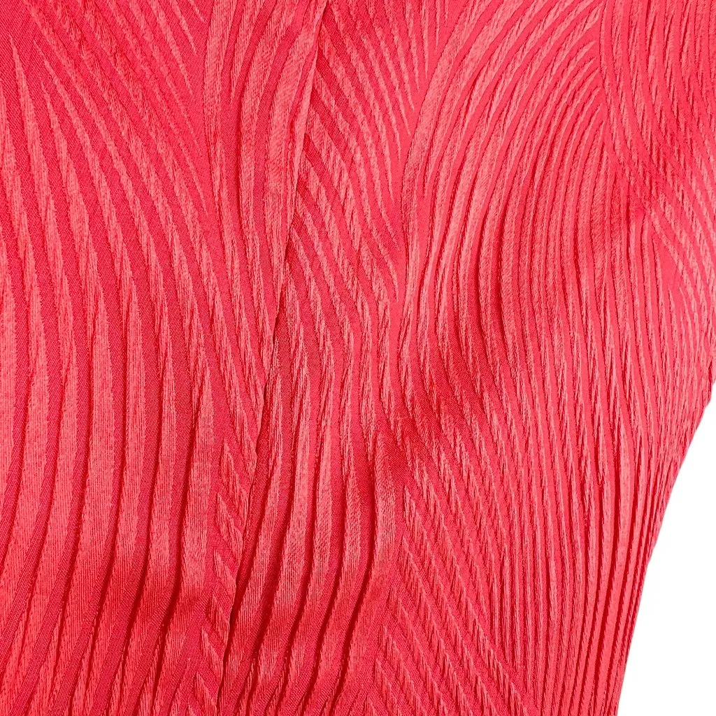 Natori Vintage Textured Cap Sleeve Salmon Pink Sheath Dress Size 4 - Image 8