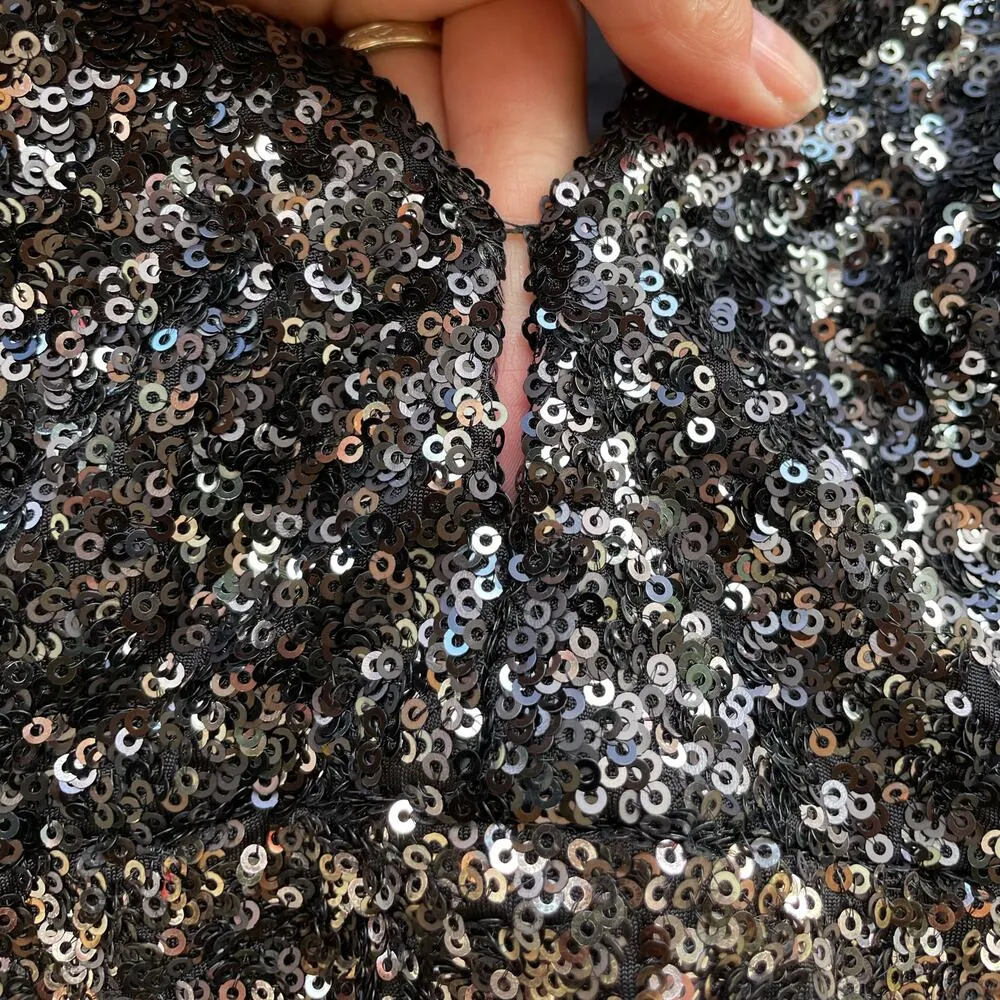 Dress The Population Black Silver Sequin Party Dress XS - Image 4