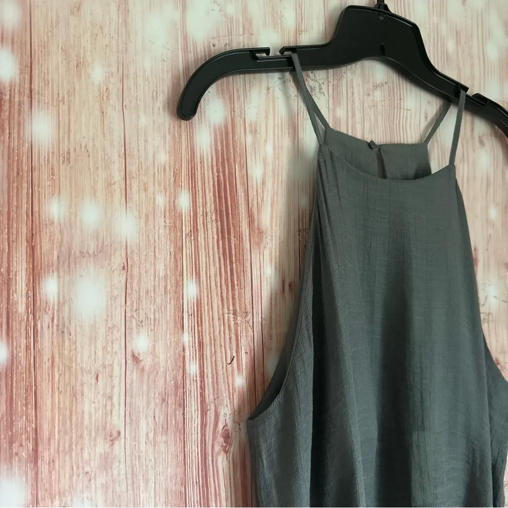 Mustard Seed Gray Woven Crochet Fringe Tank Top Aztec Festival Boho Sz S - Image 5