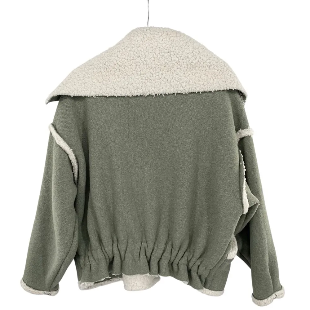 Oli & Hali Oversized Knit Jacket Green Sherpa Size L - Image 8