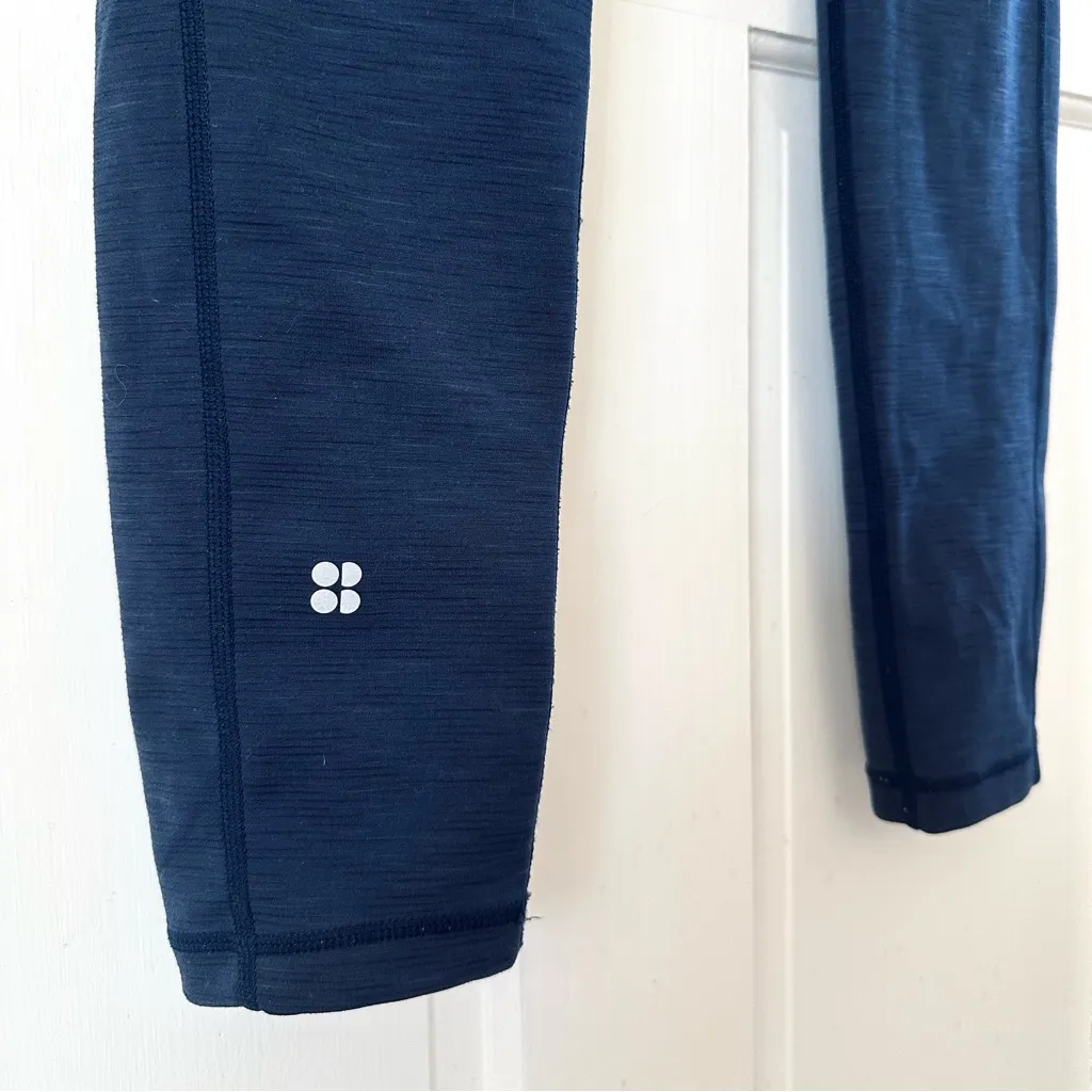 SWEATY BETTY Super Sculpt Full Length Leggings Navy Blue Pocket Size L - Image 6