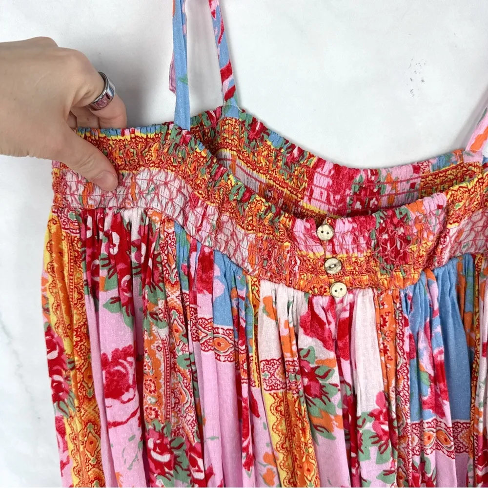 Intimately Rule the World Romper Colorful Floral Print Flowy Boho S - Image 5