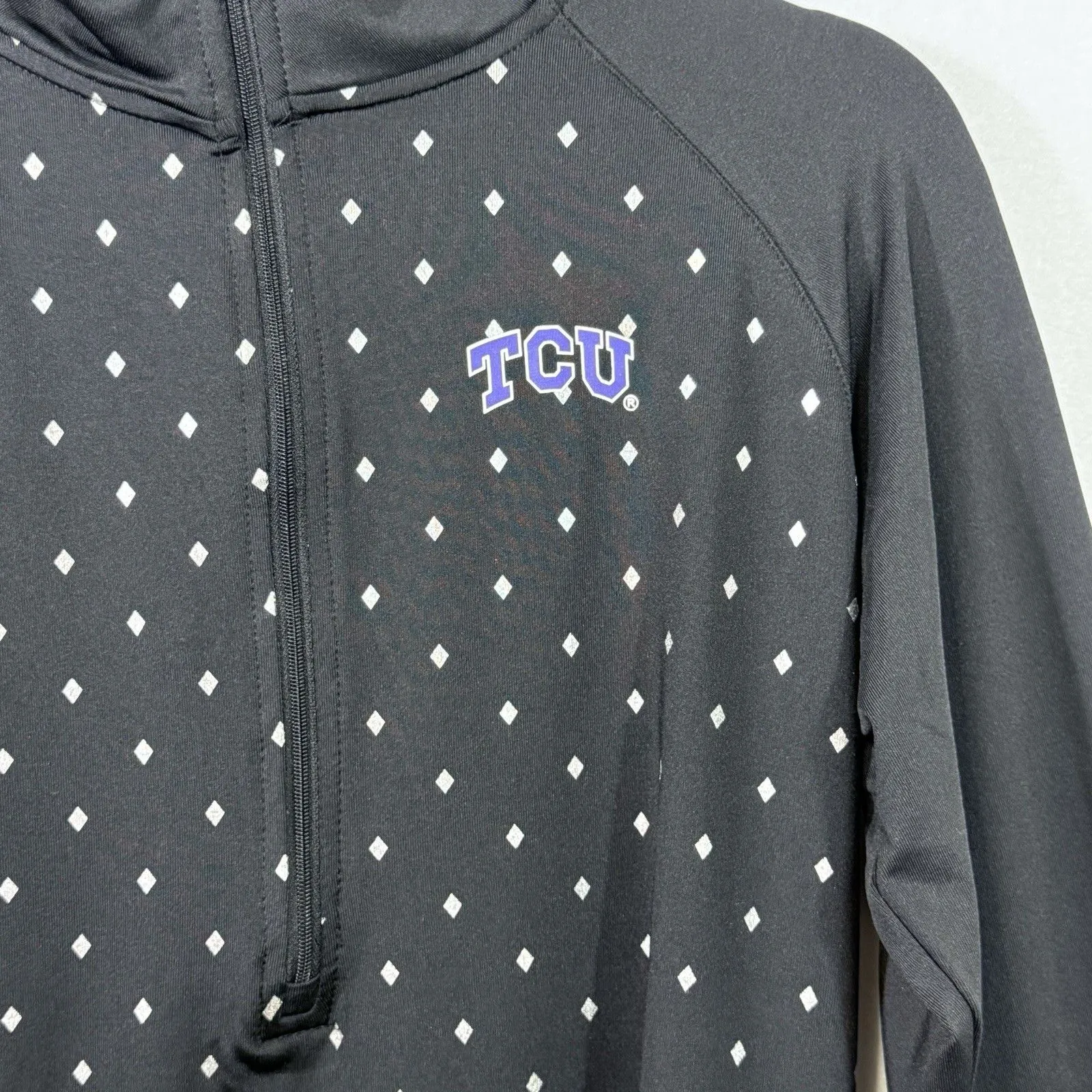 Champion NCAA TCU Horned Frogs Half Zip Black Pullover Jacket Women's Size L - Image 6