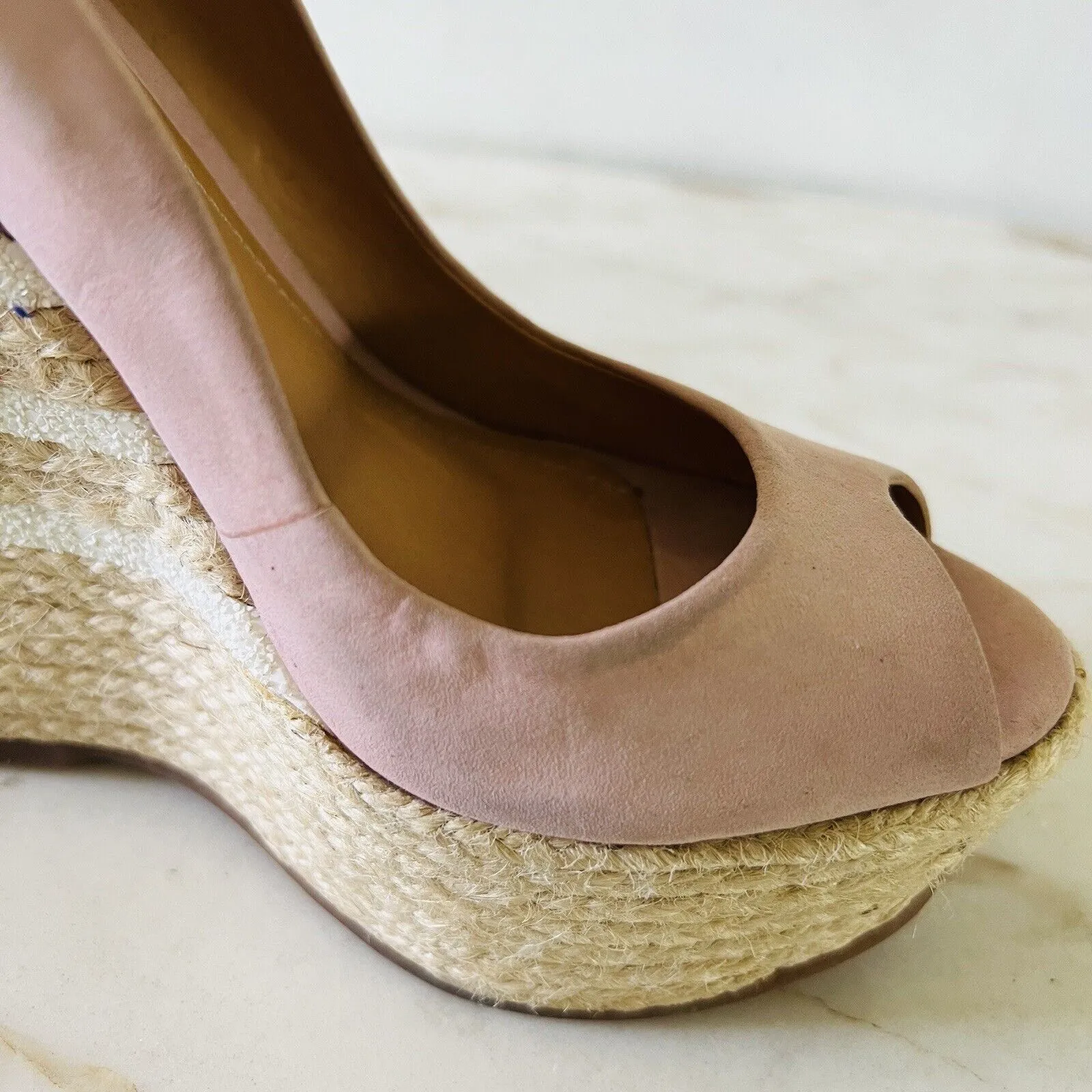 SCHUTZ Gabrielle Pink Wedge Platform Open Toe Pump - US 7 - Image 8