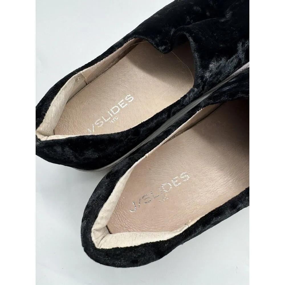 J/Slides Black Crushed Velvet Slip On Casual Sneakers Women’s Size 7.5 - Image 10