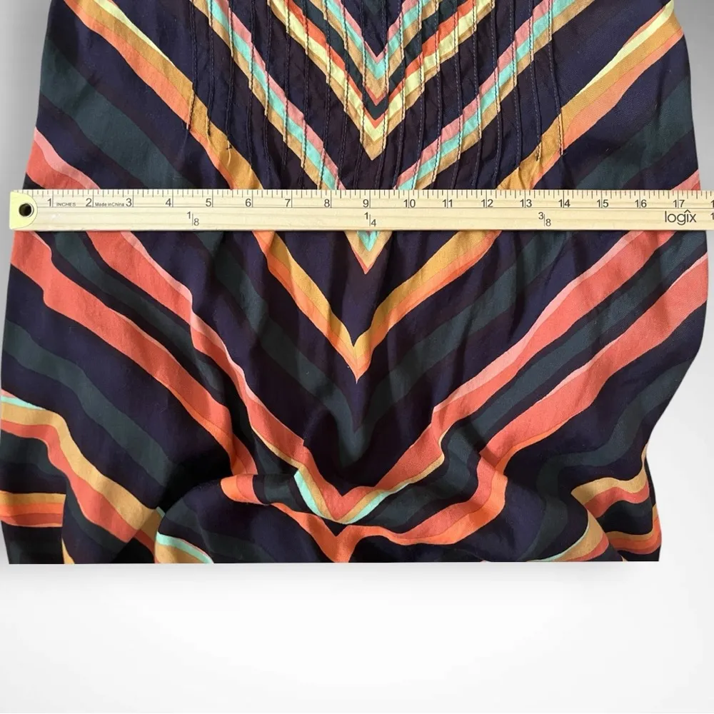 ANTHROPOLOGIE Multicolor Chevron Slip Dress XS |‎ EUC - Image 8