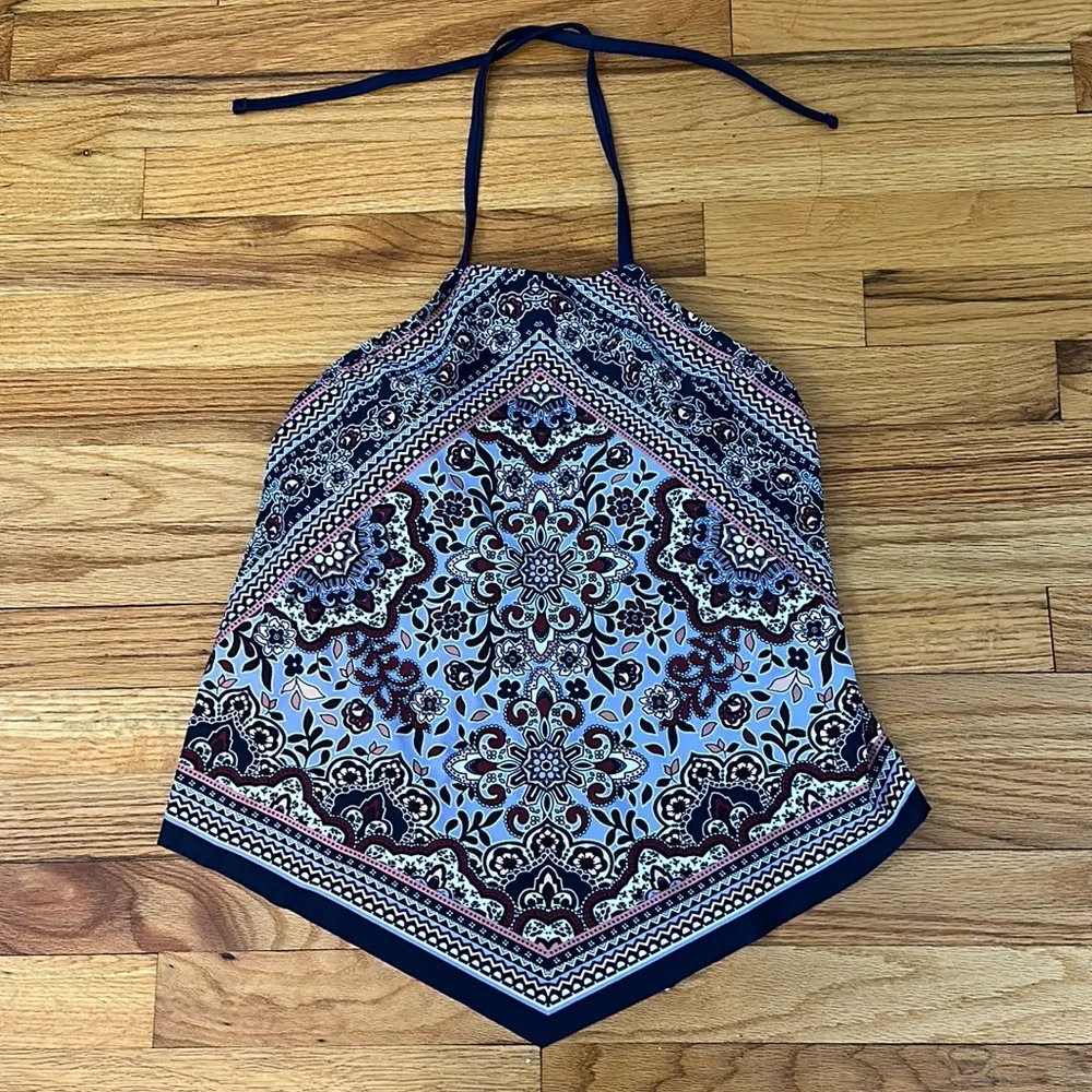 NWT Kona Sol Floral Handkerchief Halter Tankini Top Sz L - Image 3