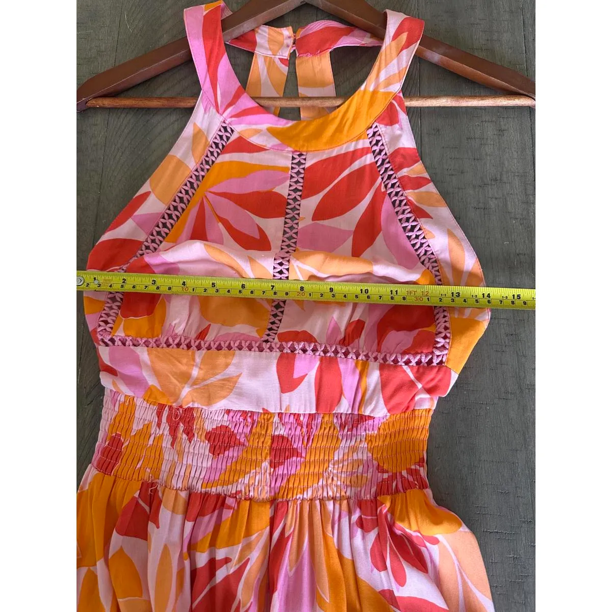 Anthropologie Abel The Label Rumi Open Back Maxi Dress Tropical Floral Sz Large - Image 10