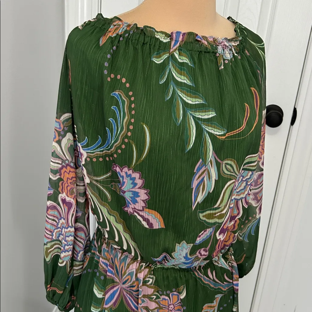 Boston Proper Off Shoulder Scrolling Fleurs Tiered Maxi Dress - Image 6