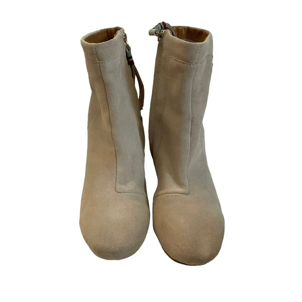 Toms Evie Blush Nude Suede Ankle Boots - Image 3