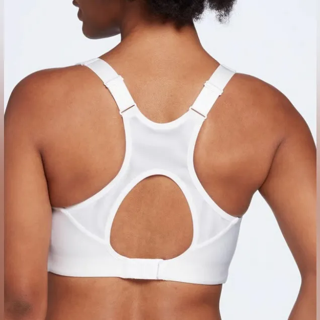 Calia Go All Out Zip Front NWT Women's White Sports Bra Size 34E - Image 2