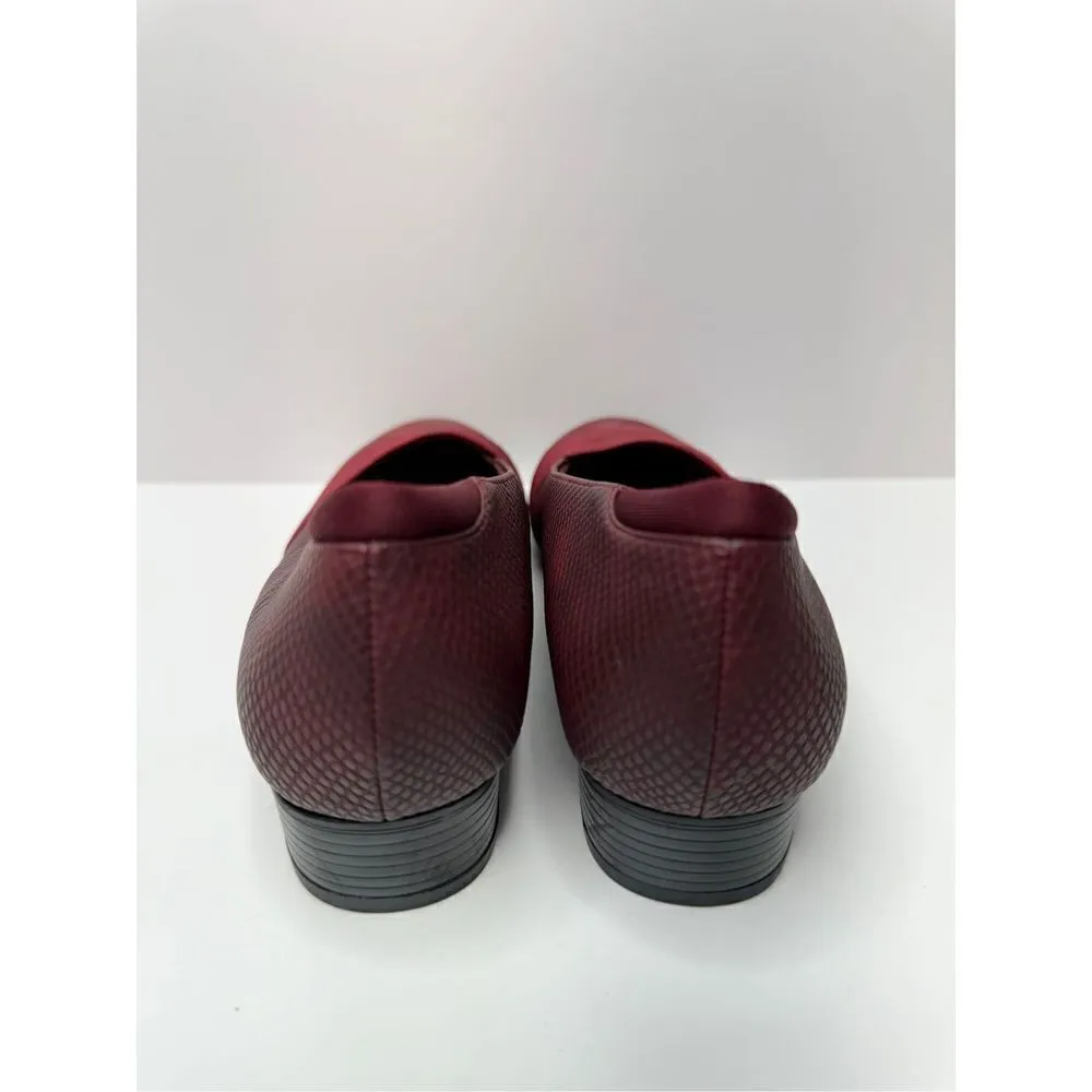 Trotters Loafers Womens Size 5 Red Wine Leather Padded Slip On Casual Shoes NEW - Image 7
