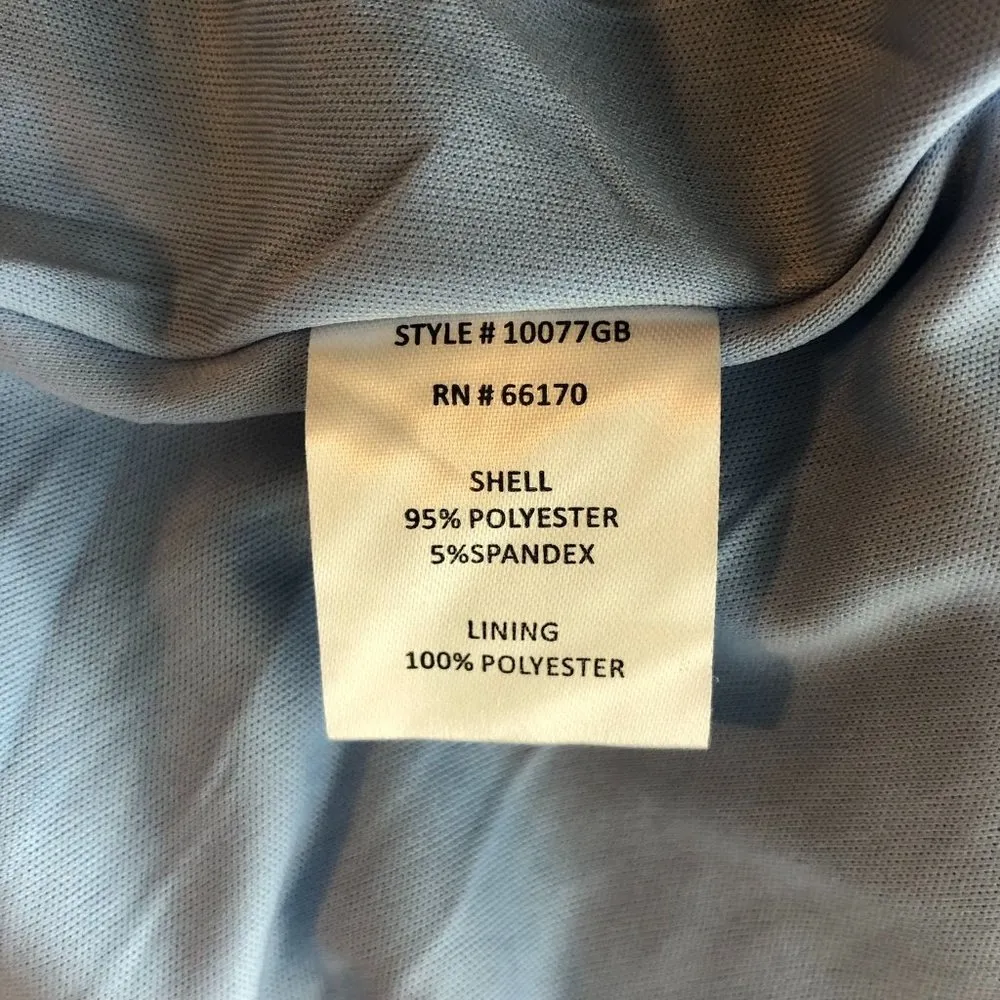 Hutch Womens Midi Dress Smocked Waist Puff Short Sleeve V-Neck Zip Back Blue XL - Image 5