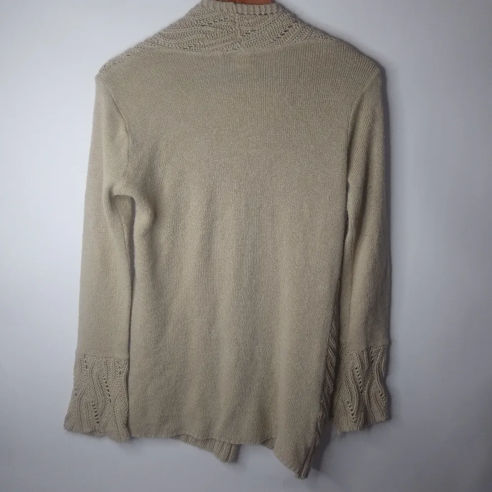 Say What? M Beige Cardigan Sweater - Image 5