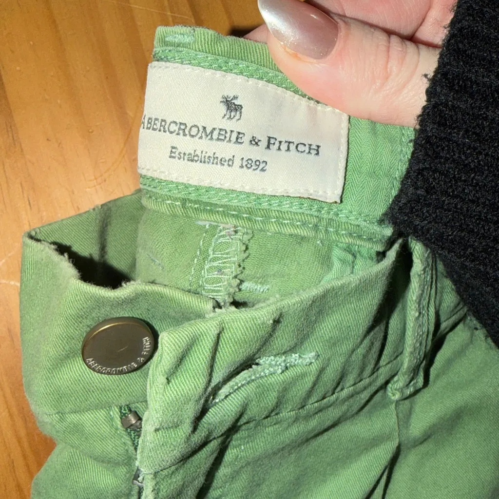 Vintage Y2K Abercrombie & Fitch Shorts Olive Women's Cargo low rise 90s - Image 11