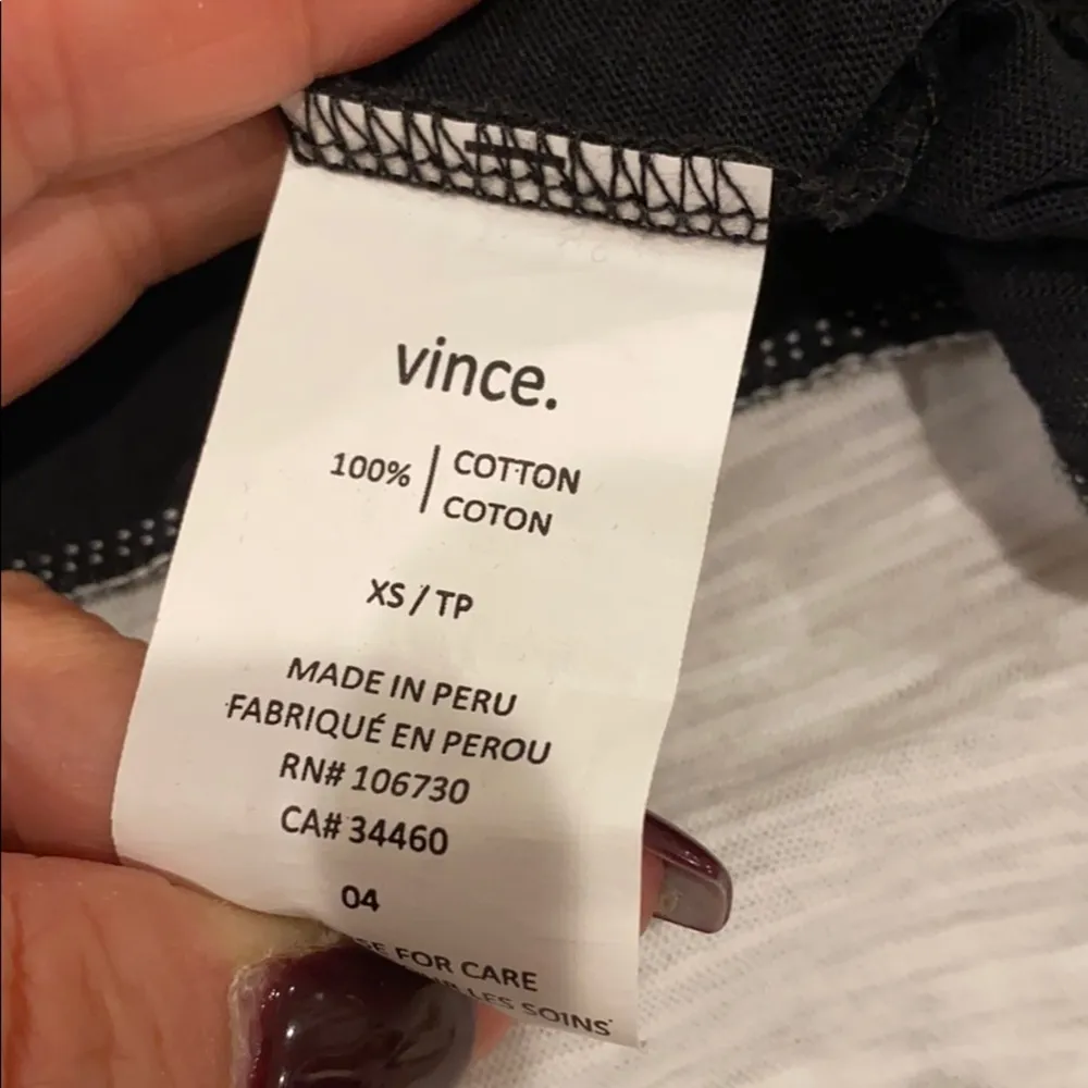 Vince Navy White Colorblock Long Sleeve Tee - Image 7