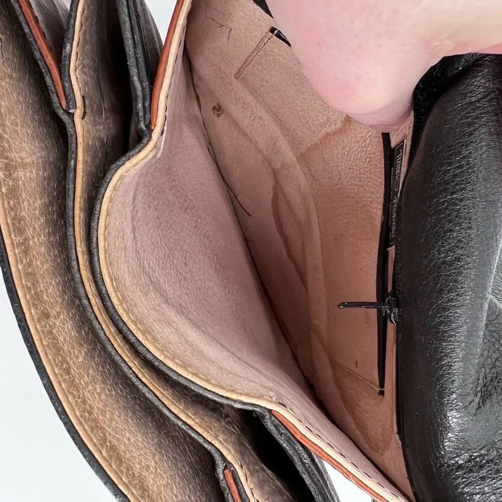 Vintage Collezioni Tiziano Ferrari Accordian leather crossbody bag purse‎ Brown - Image 6