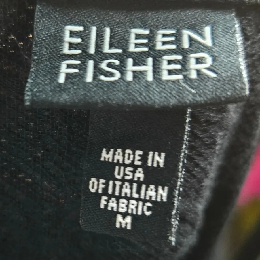 Eileen Fisher Black Jacquard Swirl Single Button Duster Long Cardigan Size M - Image 3