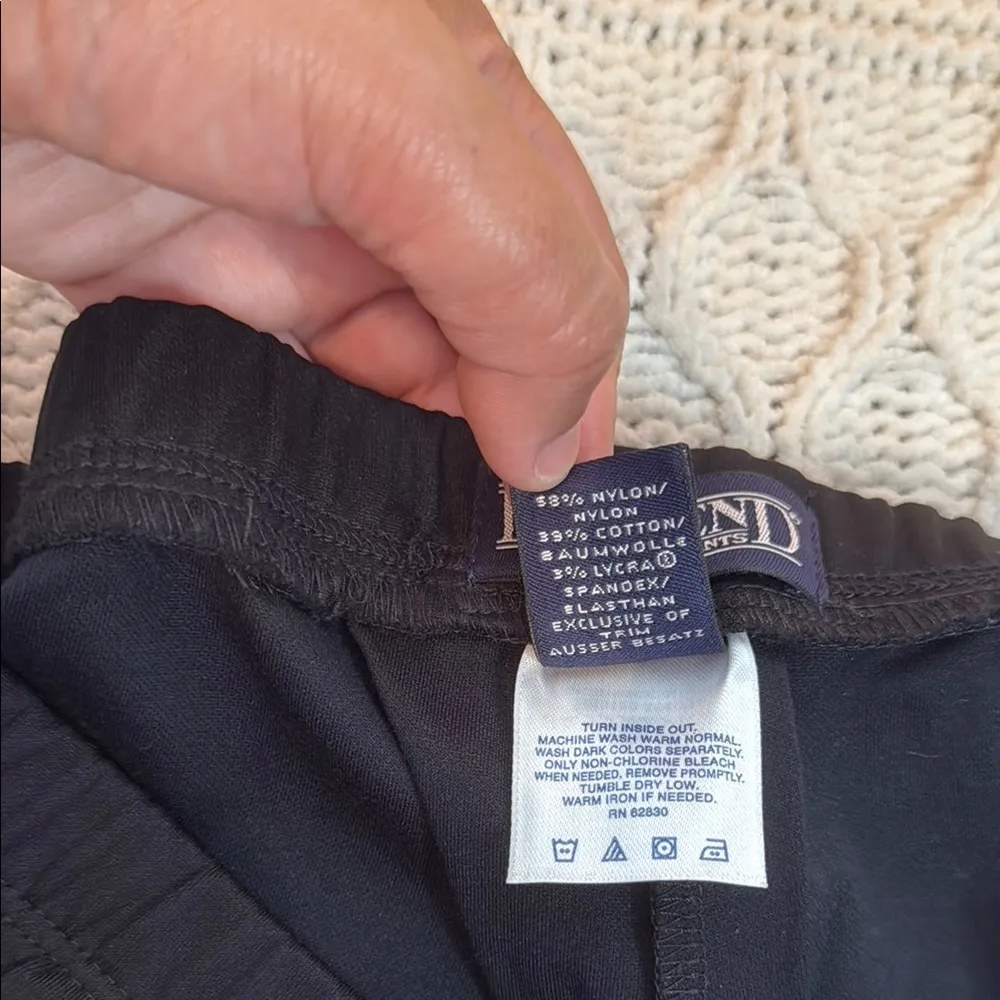 Lands’ End Black Pants with White Stripe Size M - Image 5