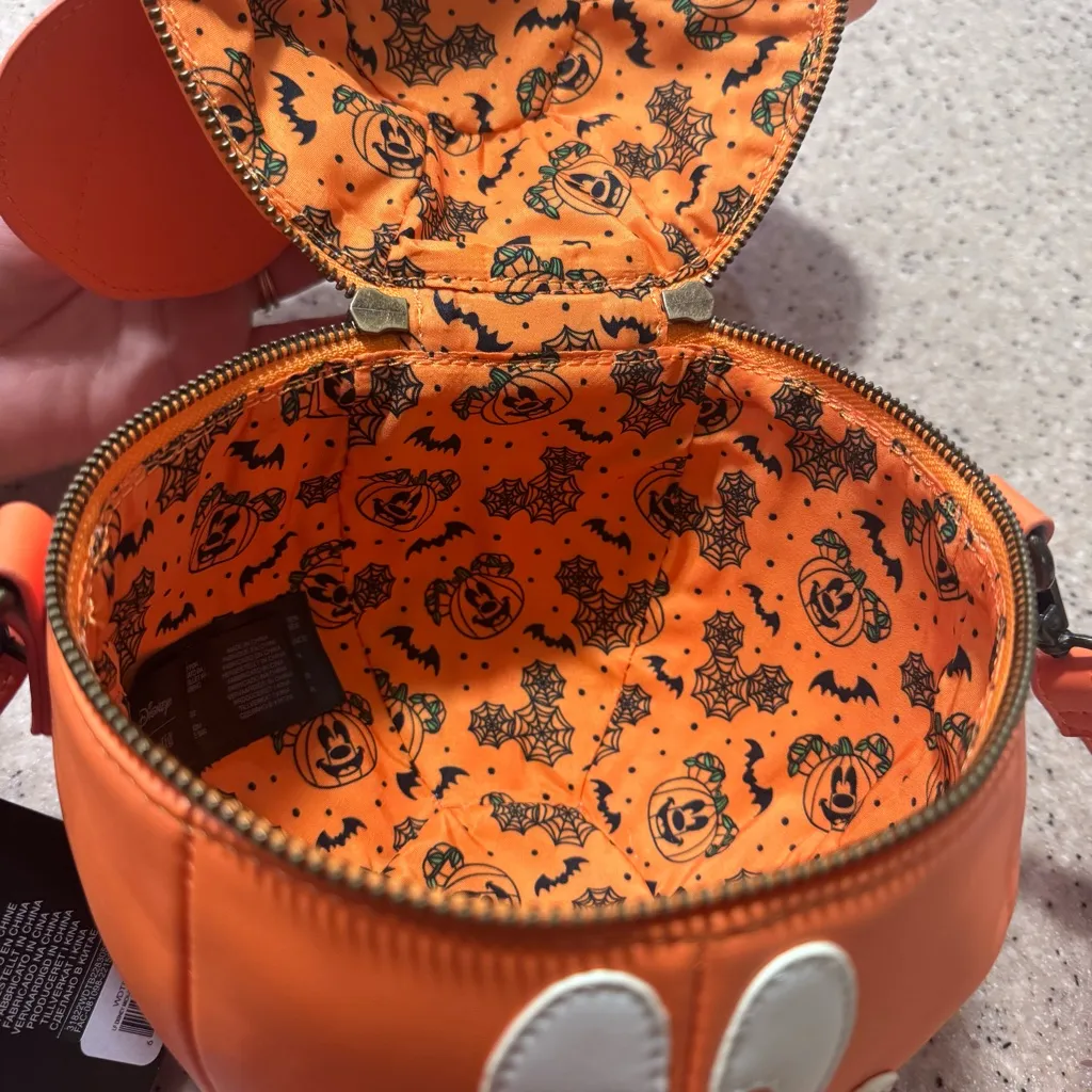 Disney Loungefly Mickey Mouse Pumpkin Head Crossbody Halloween Bag - Image 7