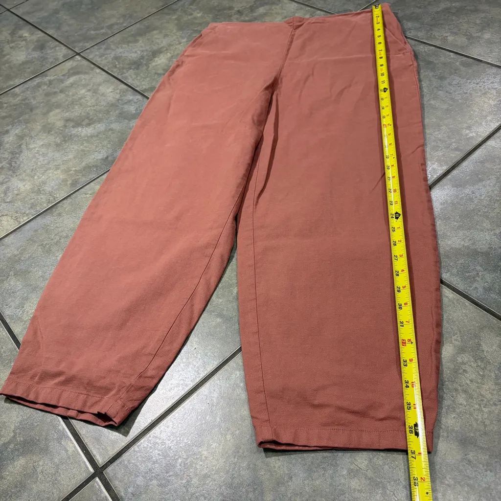 Eileen Fisher Womens Clay Ankle Lantern‎ Pant Cotton Hemp Loose Sz M Casual EUC - Image 9