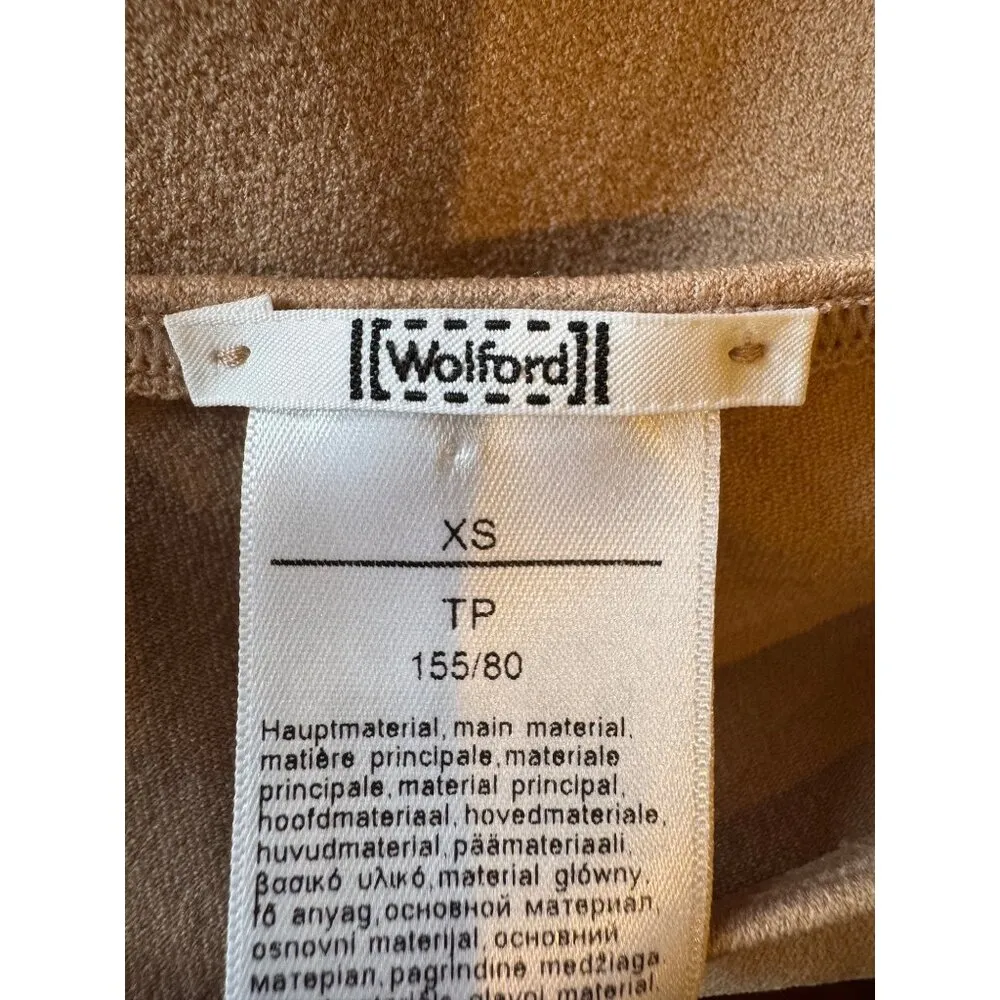 Wolford Bodysuit Women‎ XS Tan Red Sheer Sleeve Light Shadow Bodysuit Luxury - Image 9